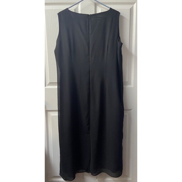 Montree Collection Dress Womens Plus Size 22W Black Lined Midi Tank Jeweled Dres - Picture 3 of 9